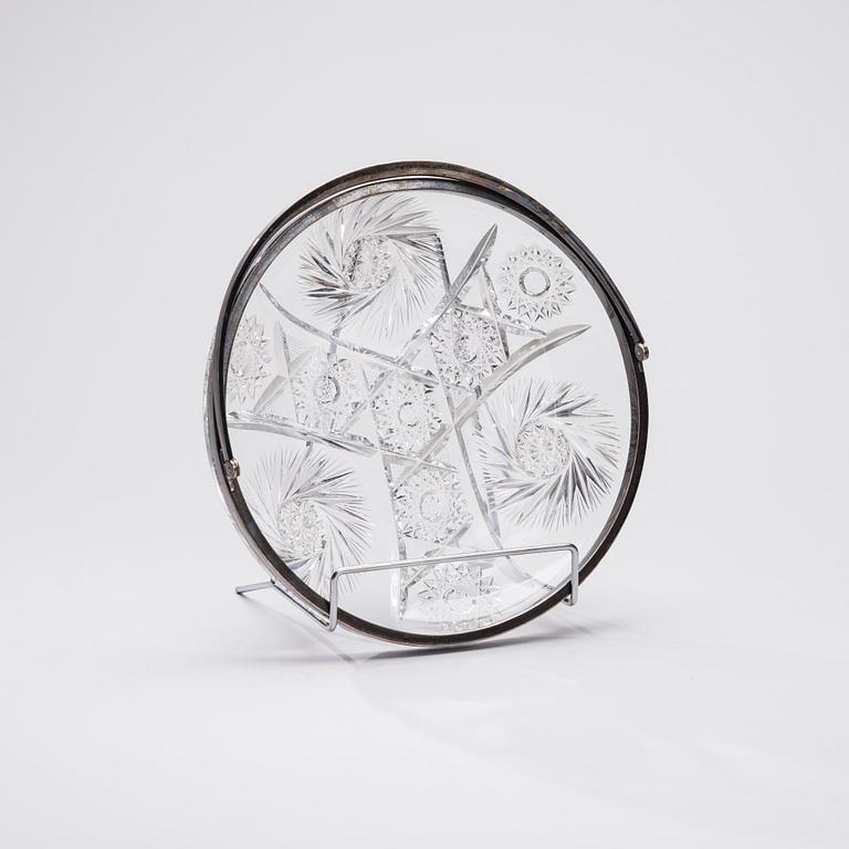 SKÅL, glas samt silver, silverstämplar Oskar Lindroos, Helsinki, 1924.