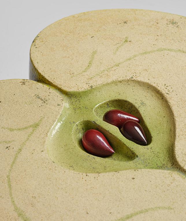 Hans Hedberg, a large faience sculpture of an apple, Biot, France.
