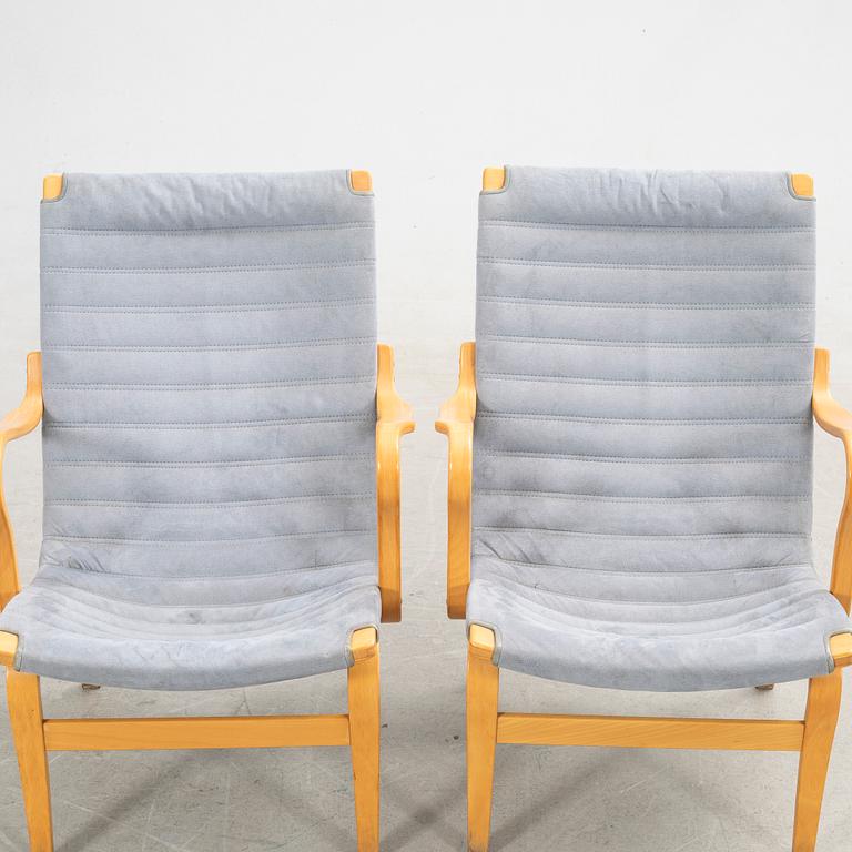 Bruno Mathsson, fåtöljer, ett par, "Eva", DUX, 1900-talets slut.