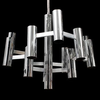 GAETANO SCIOLARI, a chrome ceiling light, probably Boulanger SA.