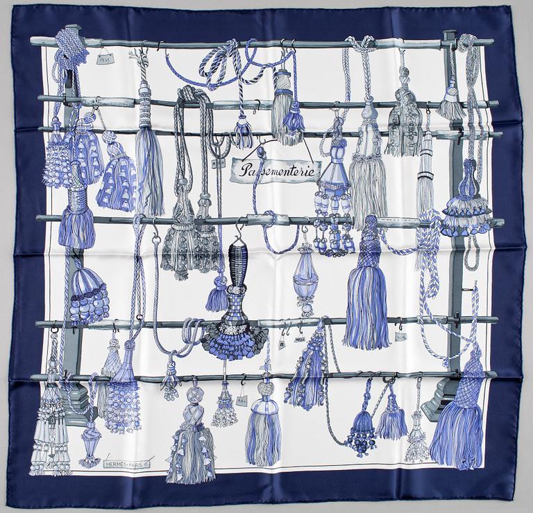 A 1980s silk scarf "Passementerie" by Hermès.