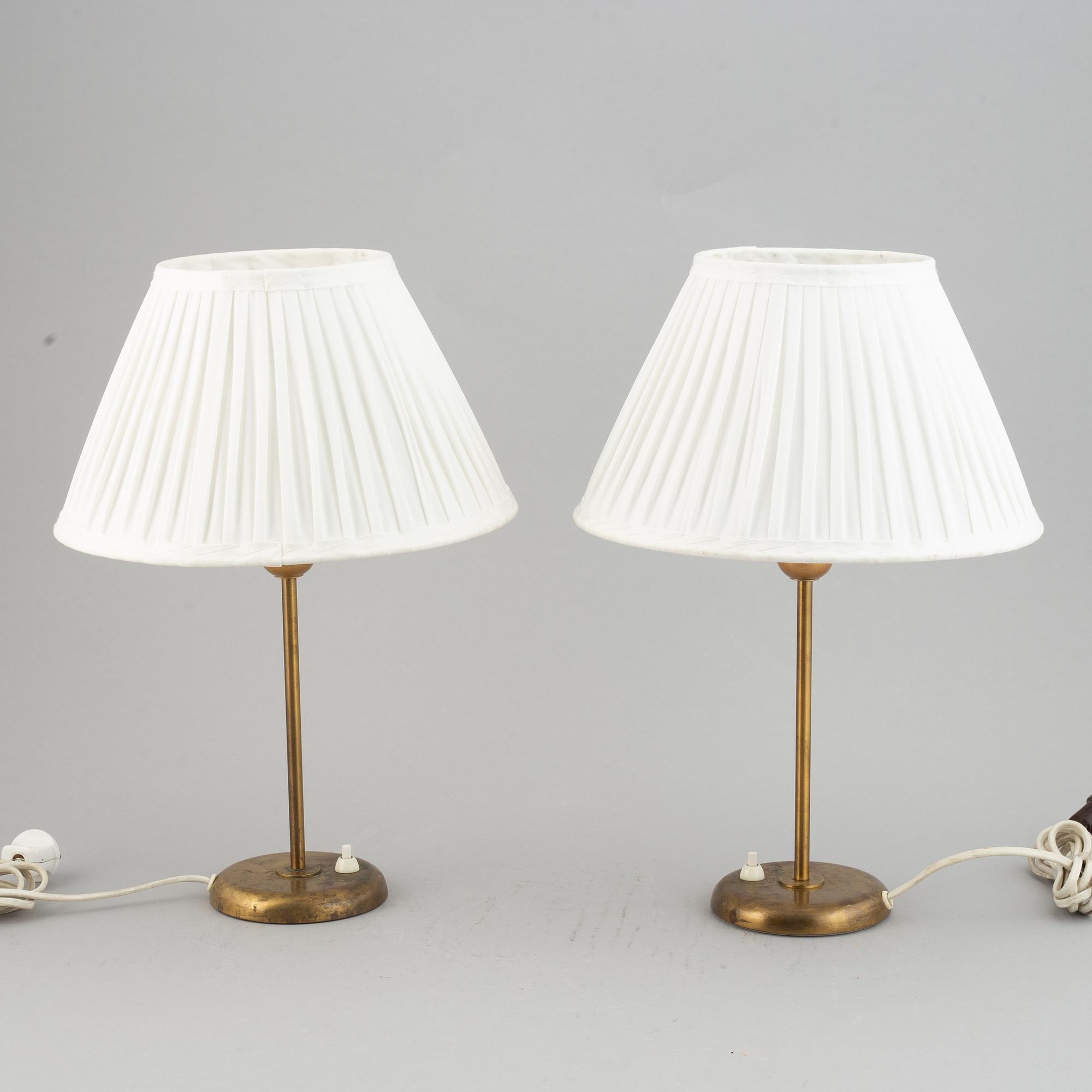 Bordslampor, ett par, Böhlmarks, 1900-talets mitt.