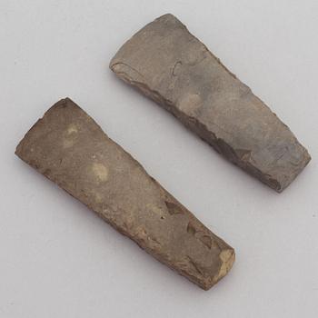 A set of two neolithic stoneaxes.