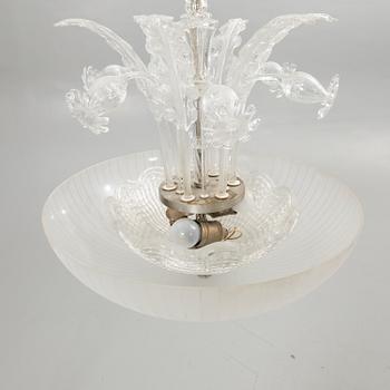 Fritz Kurz, Attributed, ceiling lamp, Orrefors, mid-20th century.
