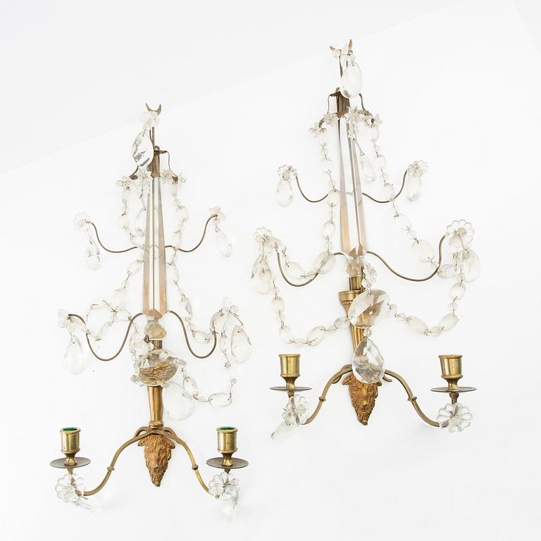 Wall appliqués, a pair in Louis XVI style, circa 1900.