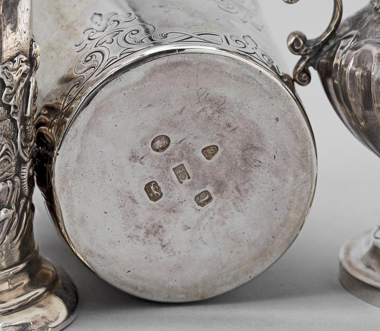 SILVER, 3 delar, England. 1800-tal. Tot ca 709 g.