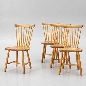 Carl Malmsten, a set of 4 chairs, "Lilla Åland", Stolab, 1999.