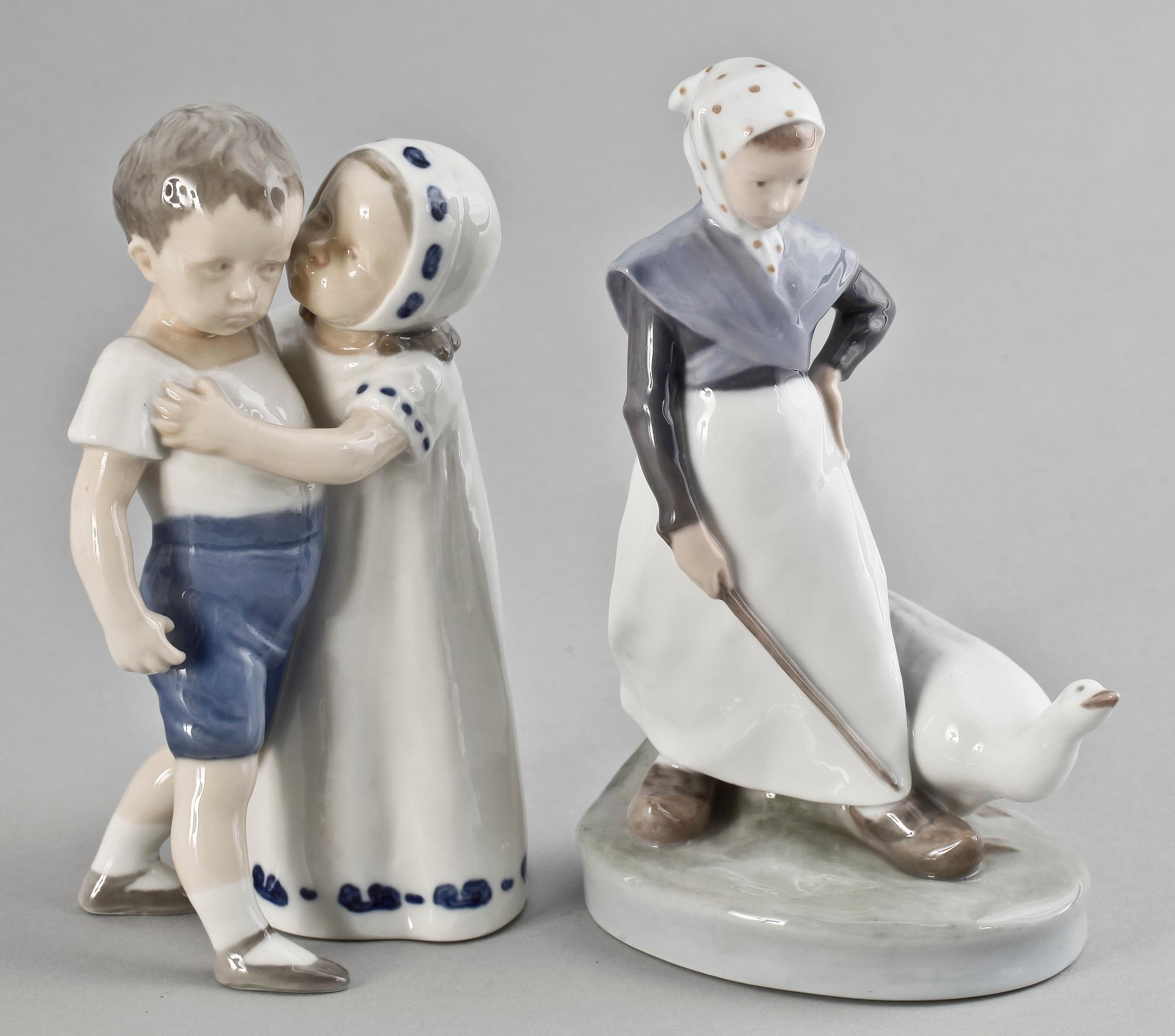 FIGURINER, 2 st, porslin, Royal Copenhagen, Danmark.