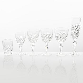 Gunnar Cyrén, a 'Karolina' 194-pice glass service, Orrefors, Sweden,