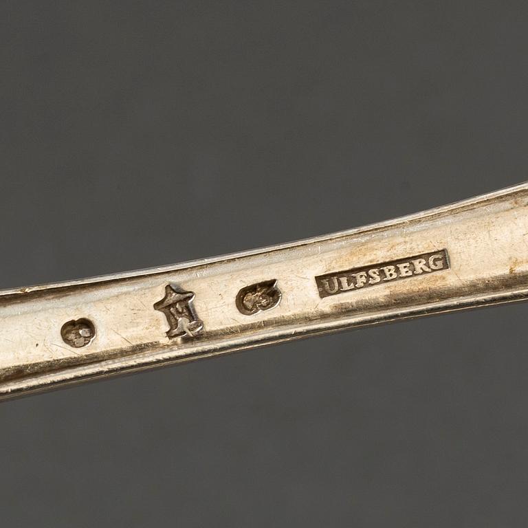 A silver cutlery, including 'Svensk Spets' and 'Svensk Rund', incl. GAB, CG Hallberg, 19/20th century (89 pc), 3171g.