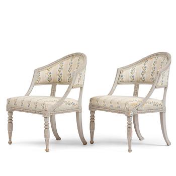 283. A pair of Late Gustavian style armchairs early 19th century.