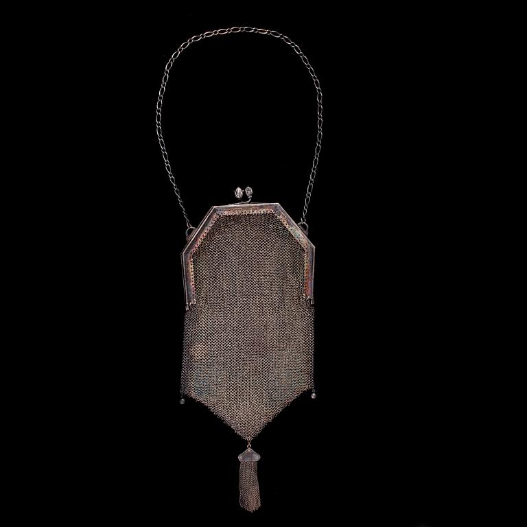 HANDVÄSKA, silver. Peggy Brown. Vikt ca 143,8 g.