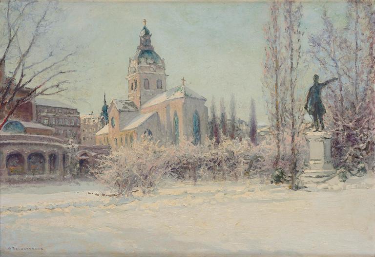 Anshelm Schultzberg, Winter motif from Kungsträdgården.
