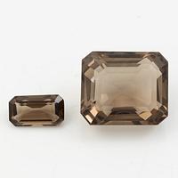 Faceted smoky quartz.