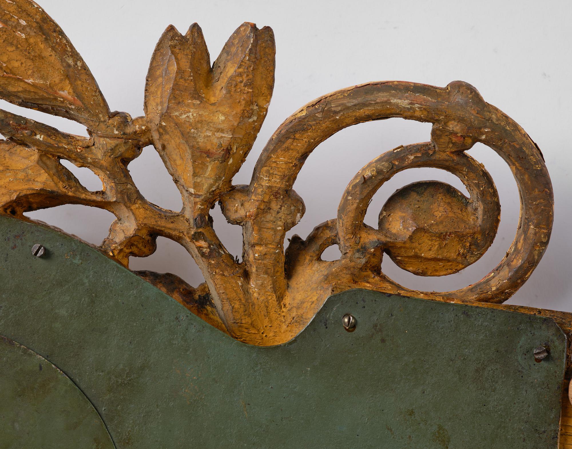Wall clock, late Gustavian, Sven Peter Hörning (1750-1808, watchmaker in Stockholm, took over Petter Ernst's clock factory in 1785).