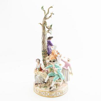 Michel Victor Acier, efter, figurgrupp, Meissen  1800-tal porslin.