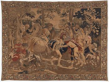 Painted wallpaper, Europe, circa 1900. 440 x 320 cm.