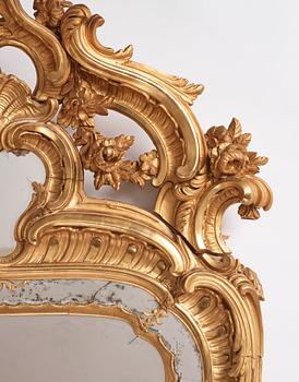 A Swedish Rococo mirror, second part of the 18th century.