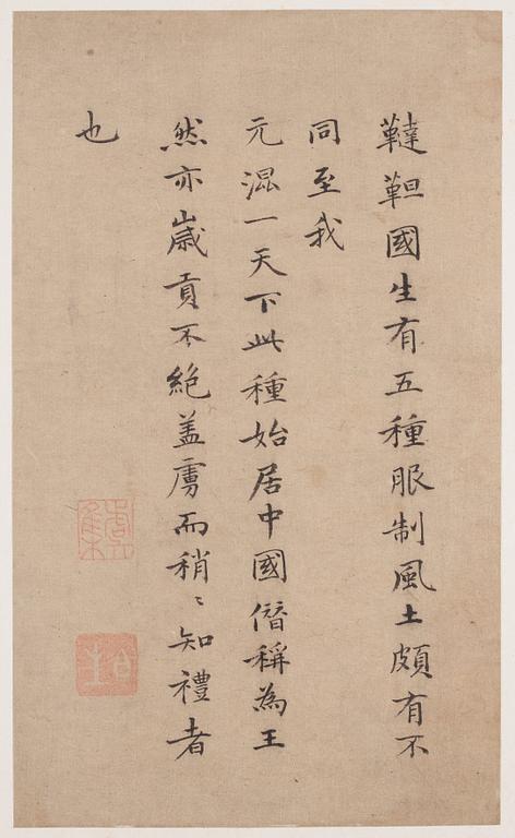 Album med målningar föreställande Envoyéer som kommer med gåvor, 职贡图 (Zhigong tu), troligen 1600-tal, efter äldre mästa.