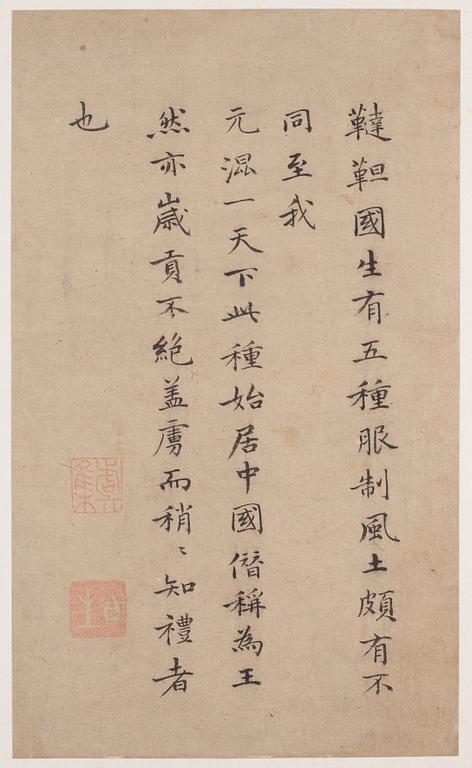 A Chinese album with paintings of Envoys Presenting Tribute  职贡图(Zhigong tu), probably 17thCentury, after an old master.