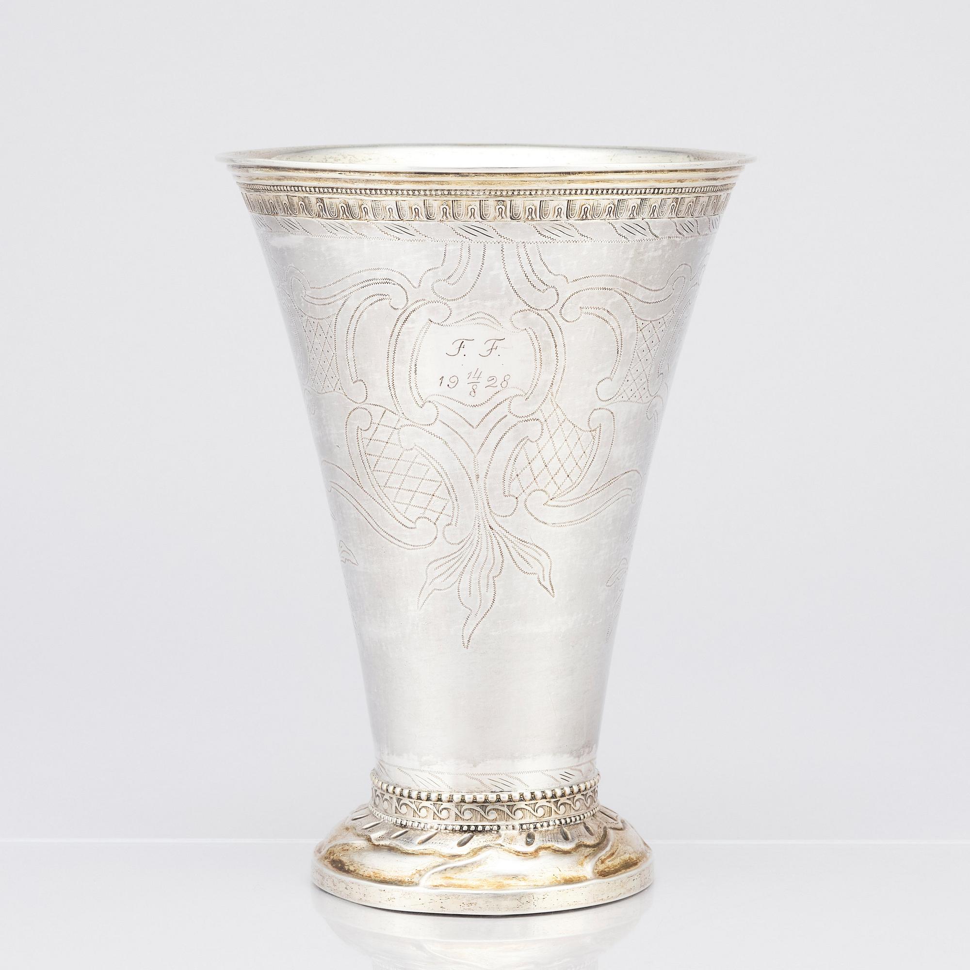 Erik Enander, bägare, silver, Uppsala 1786.
