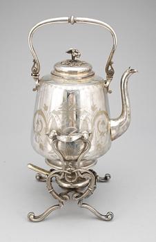 TEKÖK / SAMOVAR, nysilver, CR Carlström, rokokostil, omkring 1900.