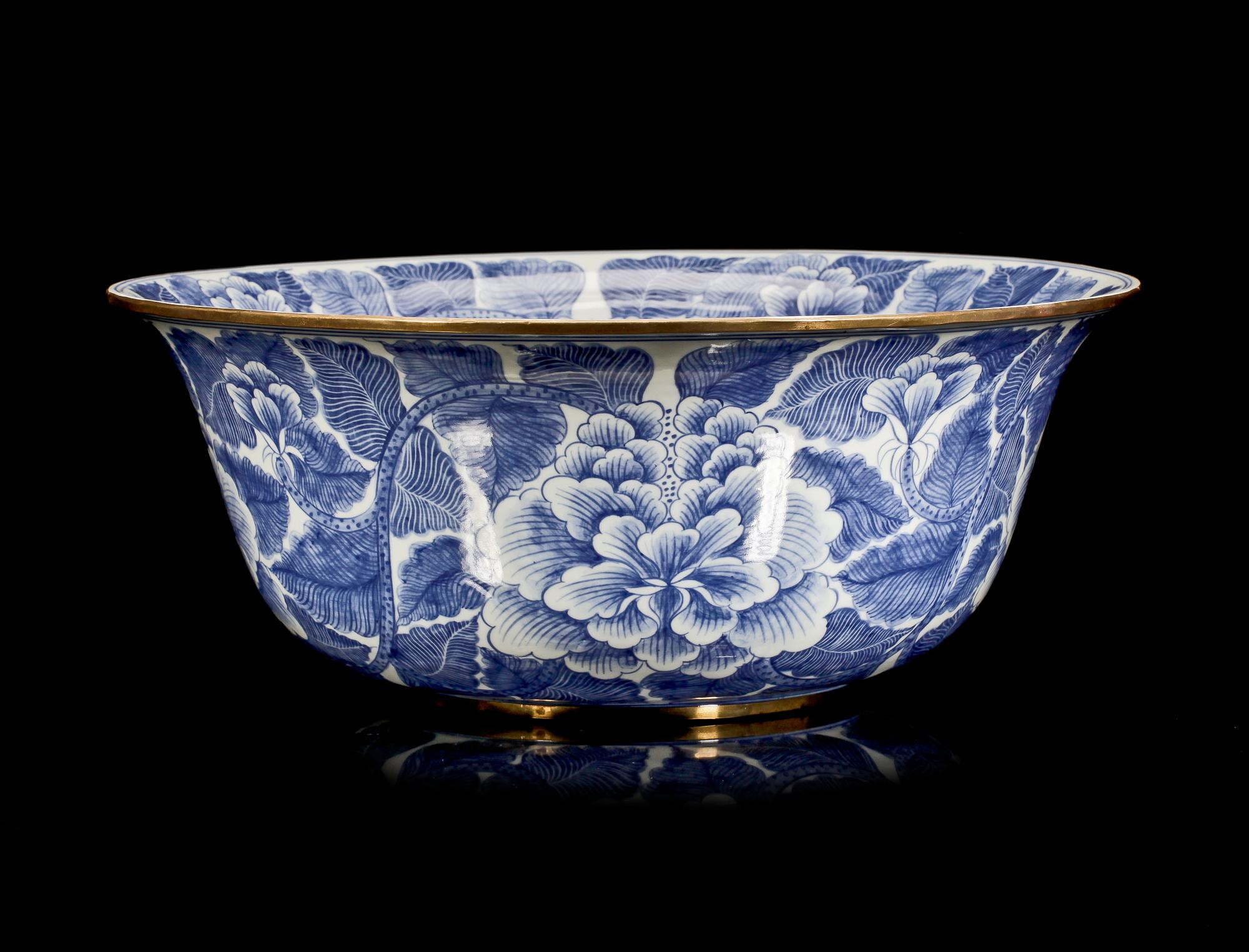 LOTUSSKÅL, porslin,  Kina 1800-tal.