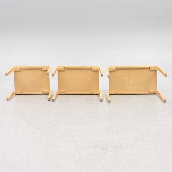 Alvar Aalto, nesting tables 3 pieces, model 88, Artek.