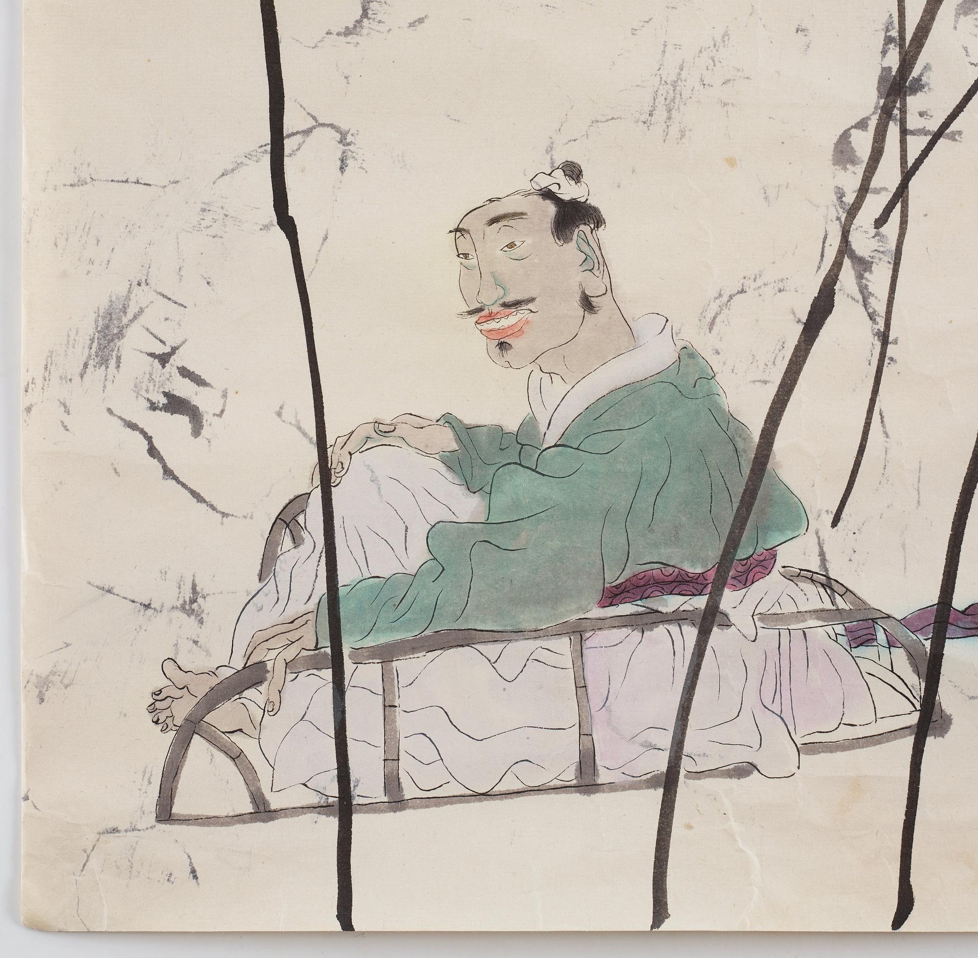 LU PENG (1967-), mixed media on paper.