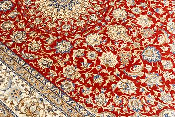 A carpet, Nain part silk so called 9LAA, ca 317 x 202 cm.