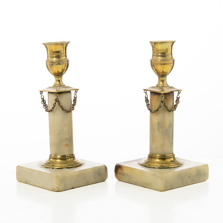 Candelabras, a pair, late Gustavian, circa 1800.