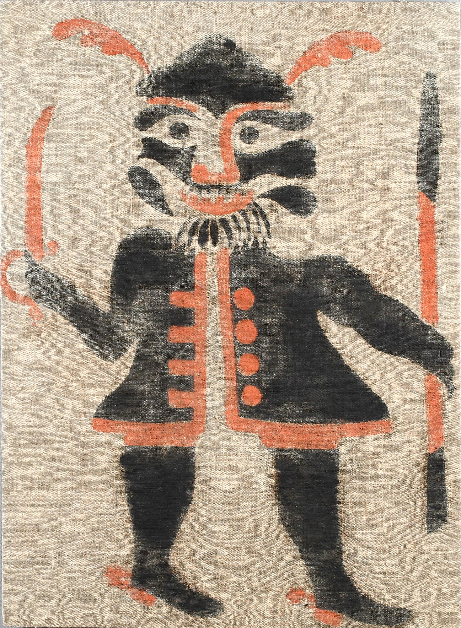 VARGLAPP, linne, uppspänd på pannå, omkring år 1800.