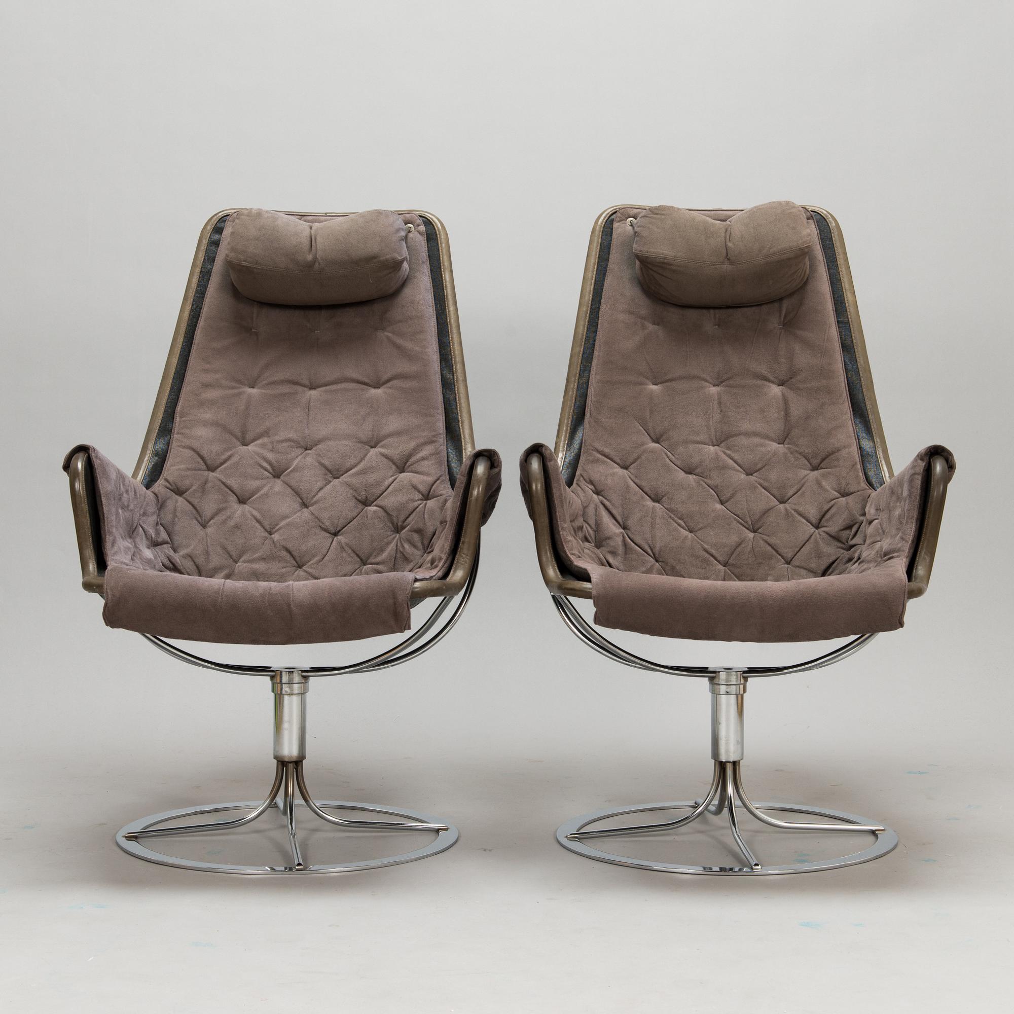 Bruno Mathsson, fåtöljer, ett par, "Jetson", Dux. Formgiven år 1969.