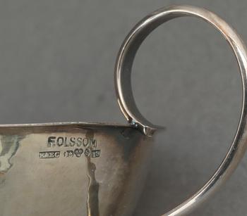 PUNSCHKOPPAR 6st samt SKÅL, silver, bla F. Olsson K&EC, Göteborg, 1961. Total vikt ca 277g.