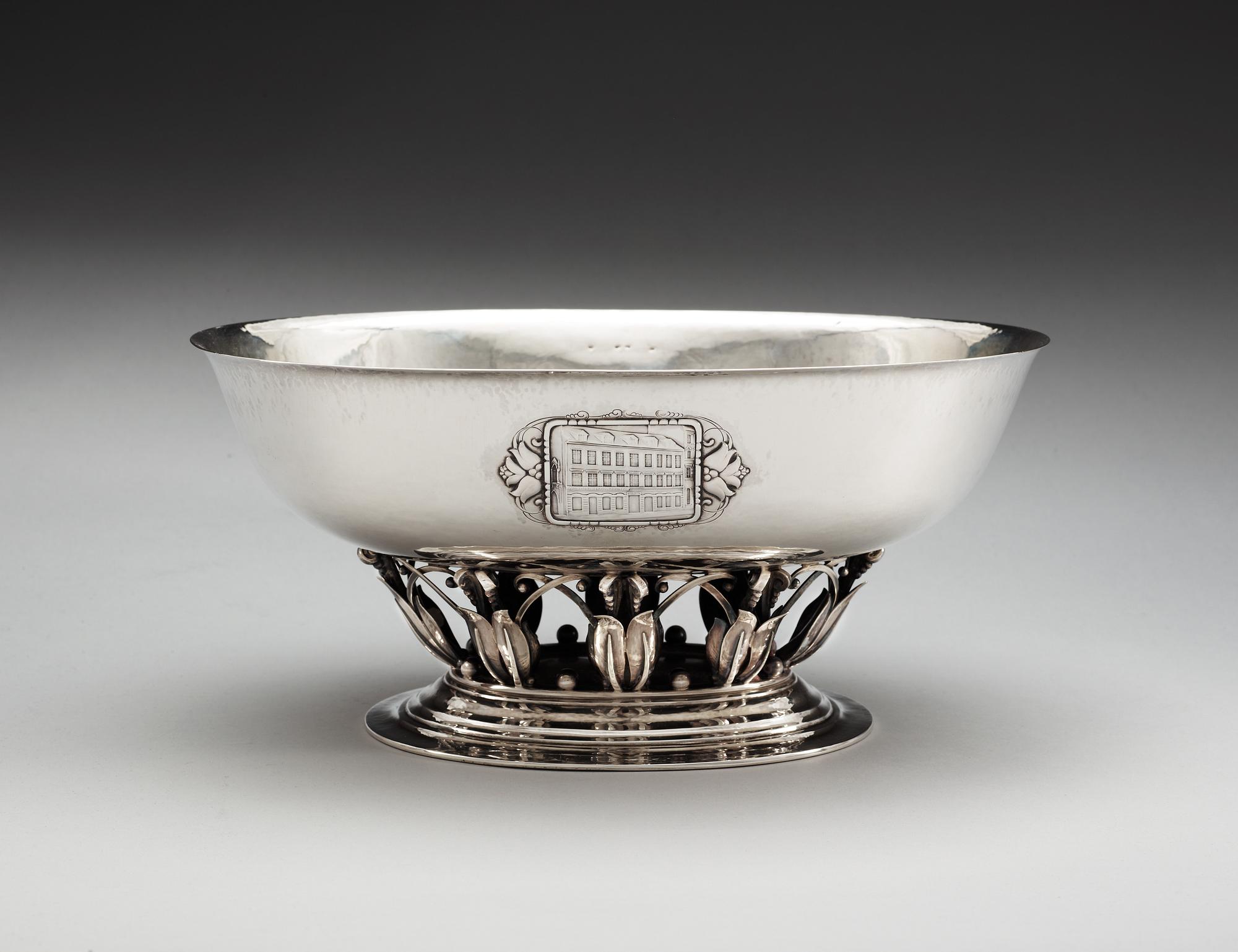 A Georg Jensen centerpiece, Copenhagen 1919-21, Swedish importmarks.