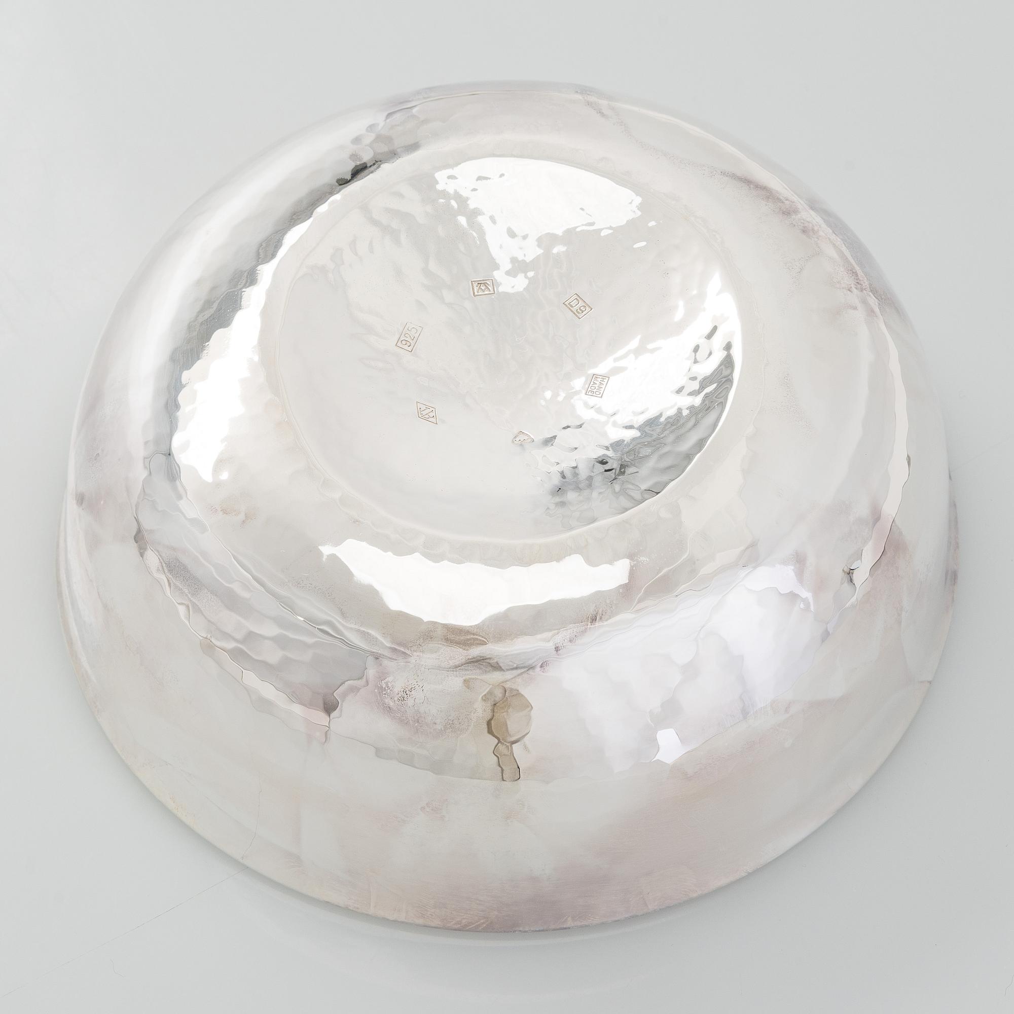 A sterling silver and enamel bowl, maker's mark of A. Tillander, Turku 2005.
