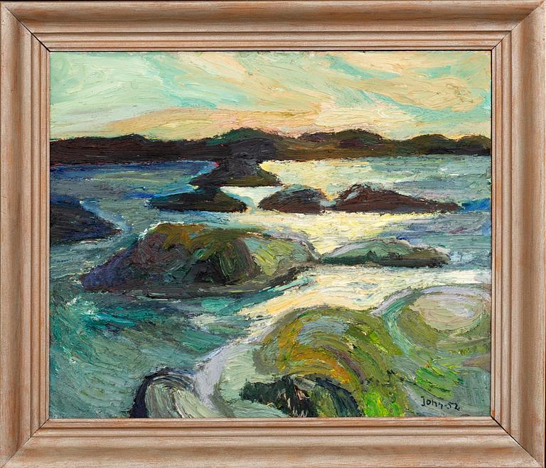 GUNNAR JONN, oil on panel, signed and dated -52.