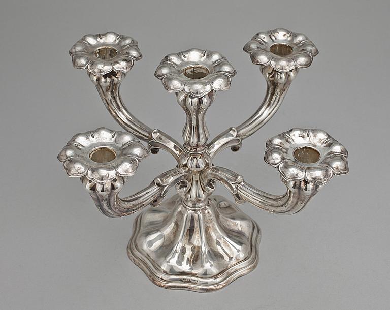 KANDELABER, silver, C.G. Hallberg, Stockholm 1936.