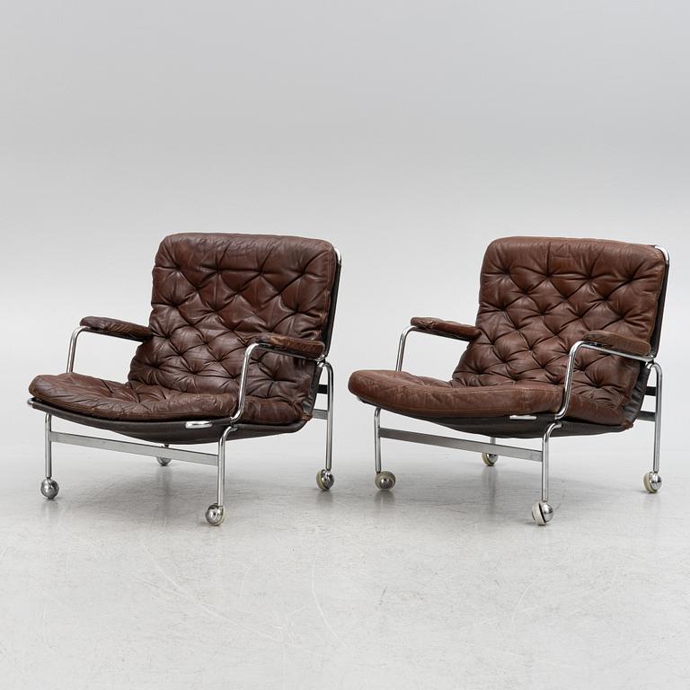 Bruno Mathsson, armchairs, a pair of "Karin". Dux.