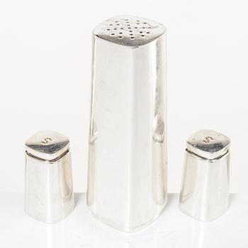 Three Sterling silver shakers, C.G. Hallberg and Gustaf Jansson, 1960s.