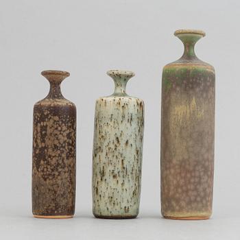 Rolf Palm, a set of ten stoneware miniature vases, Mölle.