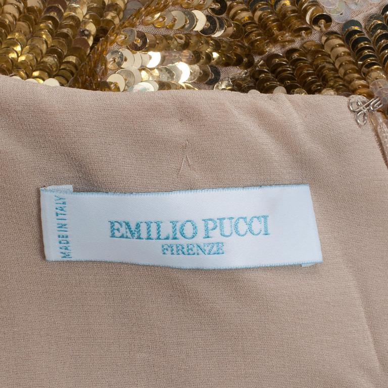 EMILIO PUCCI, a gold coloured sequin dress.