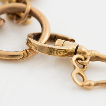 Chateleine 18K guld och emalj, 1800-tal.