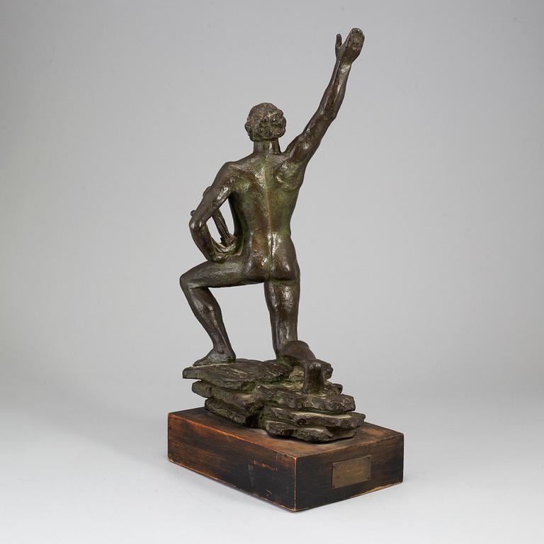 DAVID WRETLING, sculpture. Signed and dated. Foundry mark. Bronze.