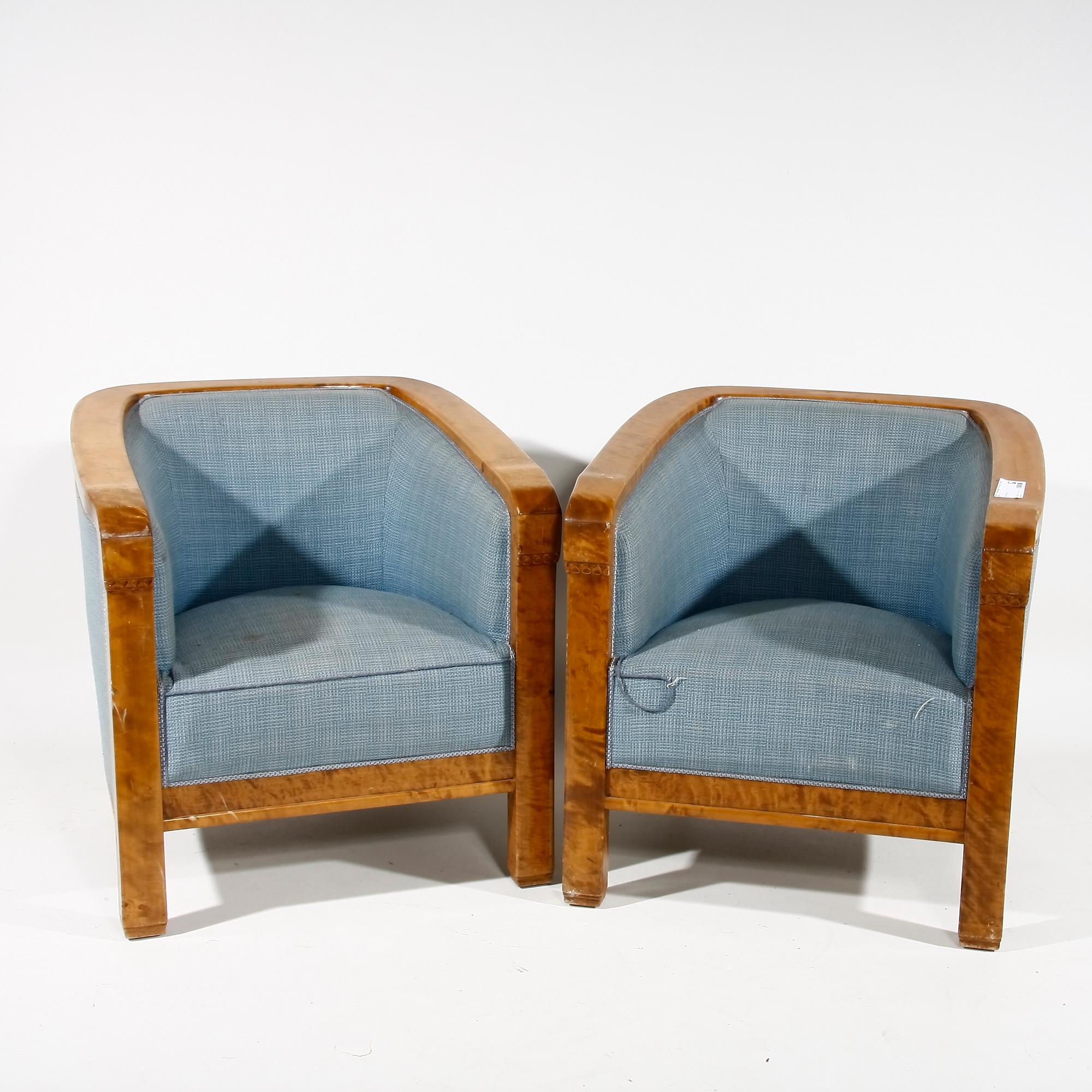 FÅTÖLJER, ett par, 1940-tal.