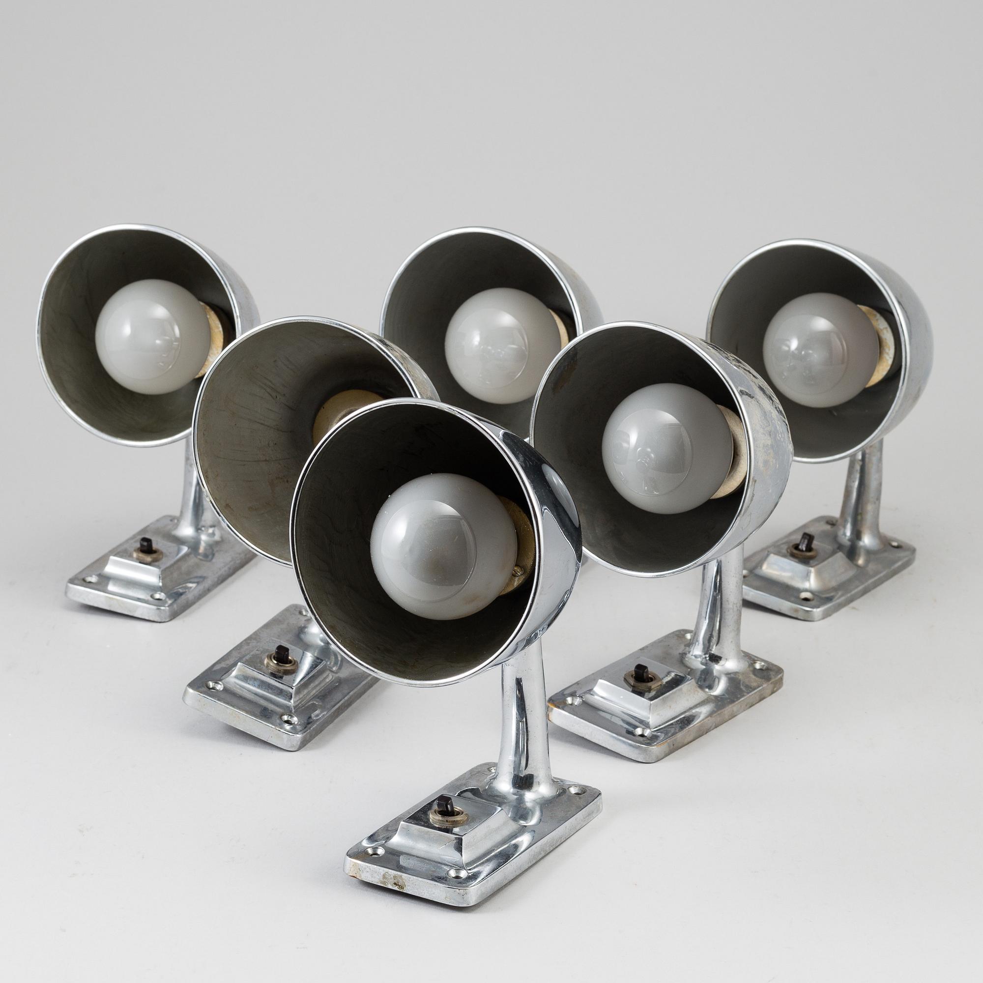 6 20th century wall lights.