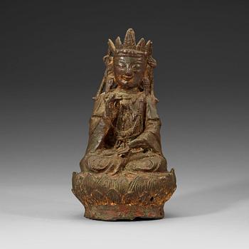 A bronze Guanyin, Ming dynasty (1368-1644).