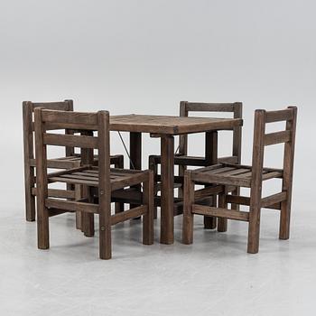 Elsa Stackelberg, a table and four chairs, Fri Form, Sweden, second half of the 20th century.