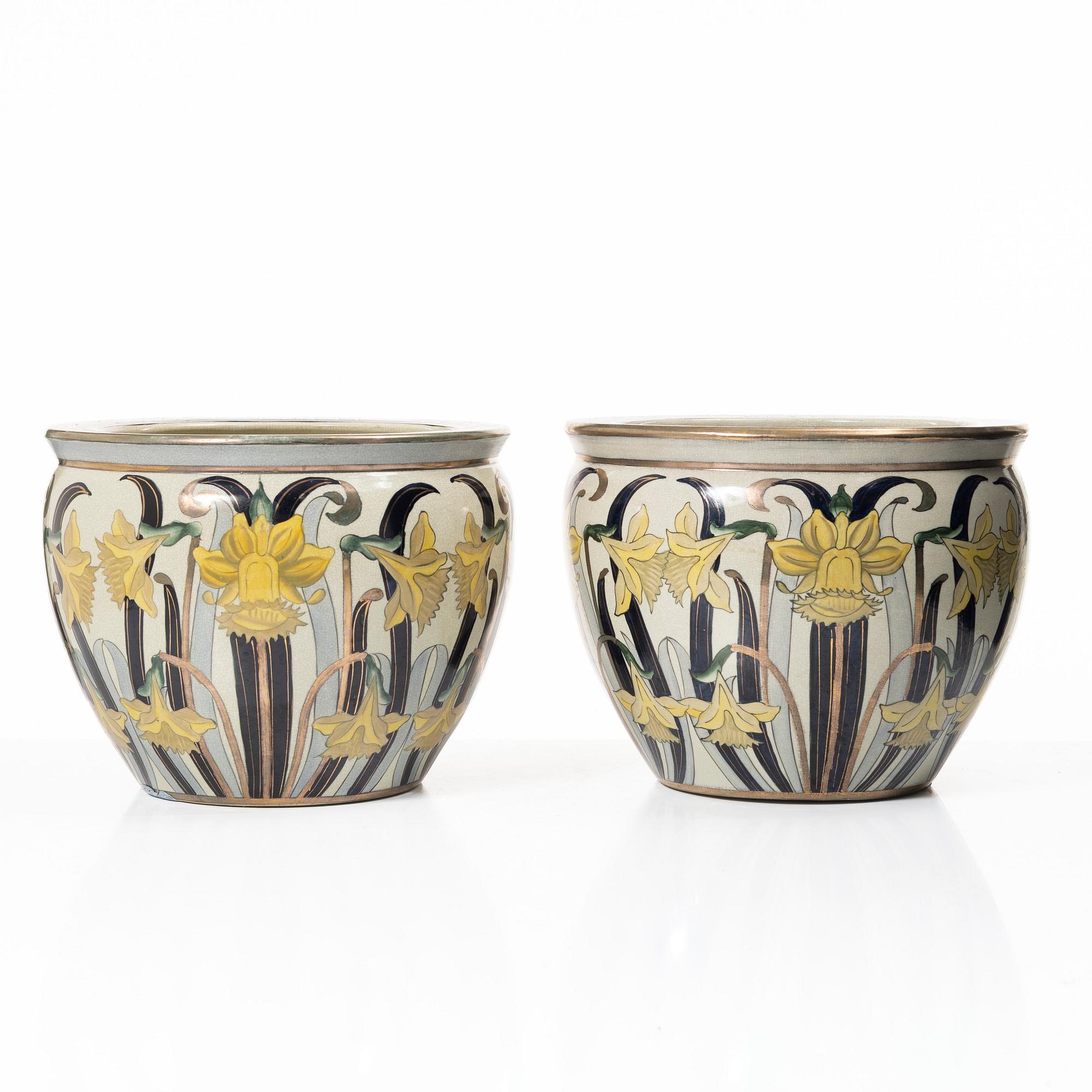 Outer covers, a pair, porcelain, G Fieravino, Italy, late 20th century.
