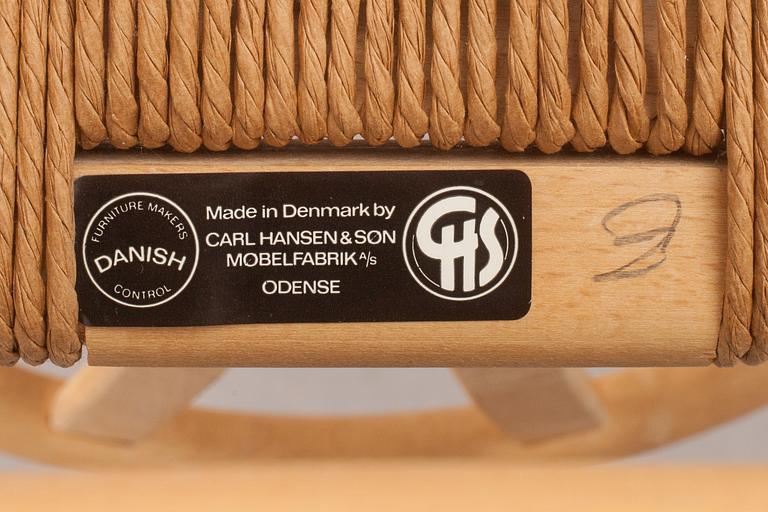 KARMSTOLAR, 8 st, Hans J Wegner, "Y-stolen", Carl Hansen & Son, Odense.